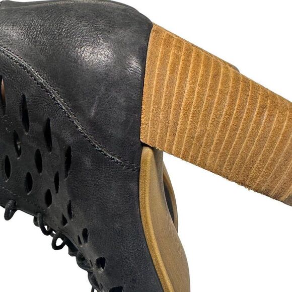 Paul Green Catalina Perforated Lace Up Leather Ankle Booties Boots Womens Size U - Picture 5 of 10